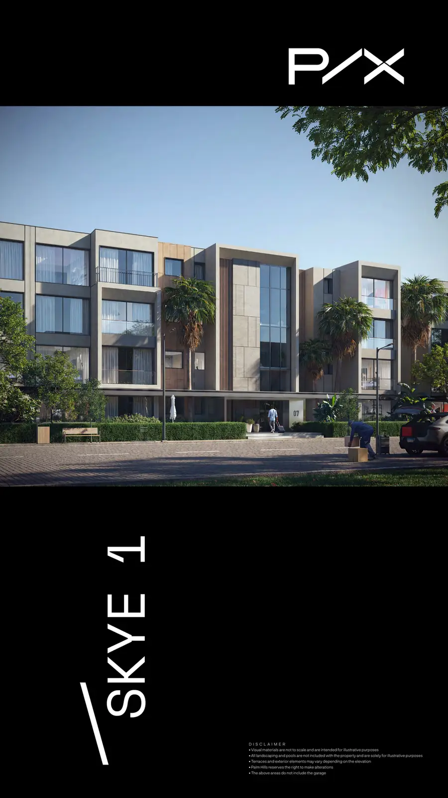 SKYE 1 apartment building at Palm Gardens, P/X