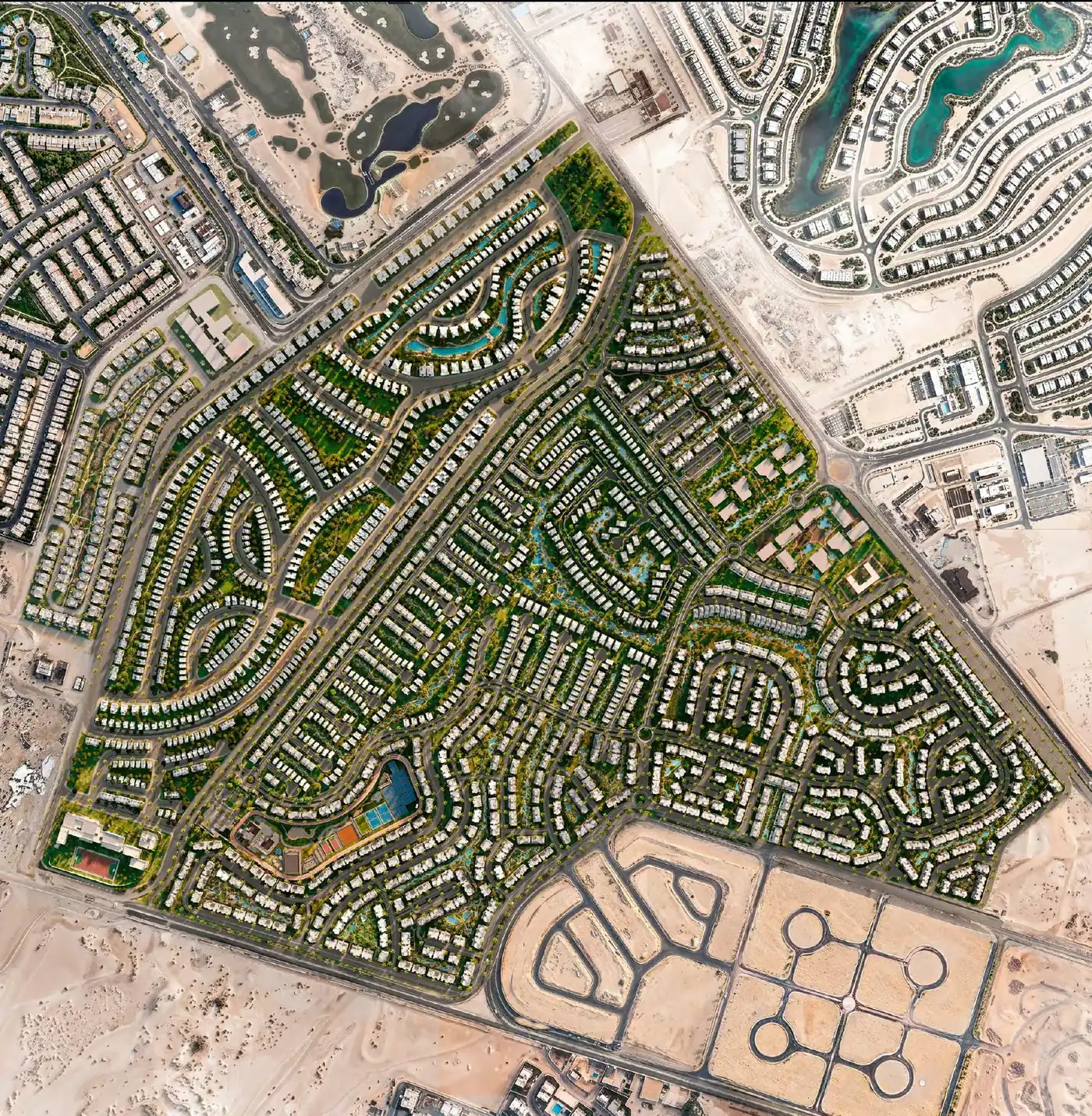 Aerial rendering of the P/X masterplan in Palm Hills, West Cairo